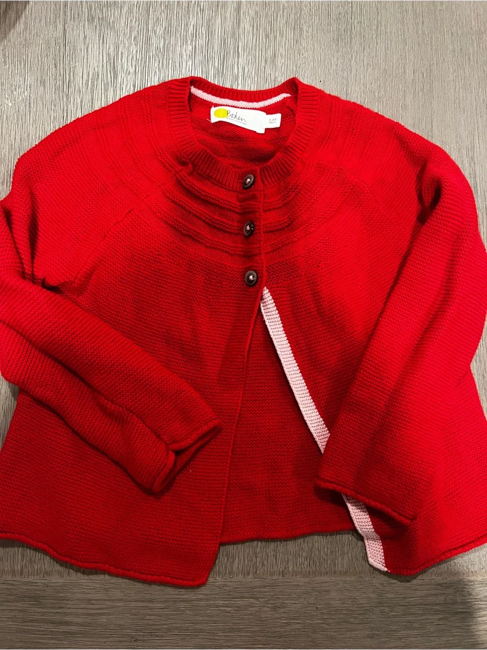 Boden Bright Red Knit Button-Front Cardigan